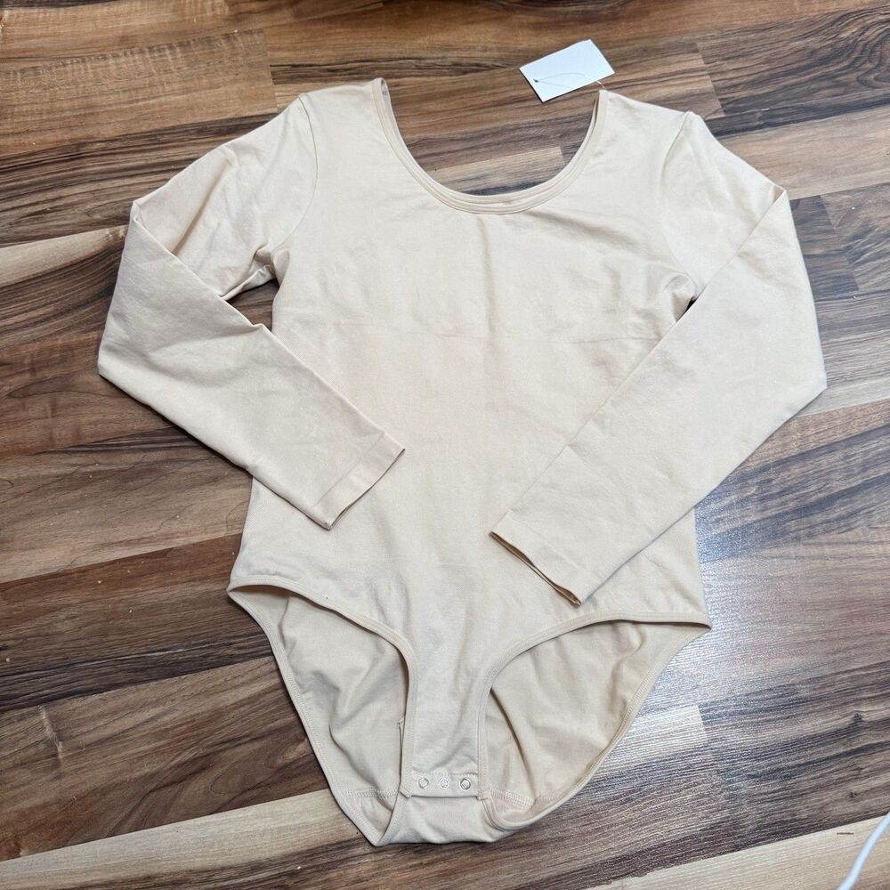Shapermint Essentials Women All Day Every Long Sleeve Bodysuit Shapewear XL NWT